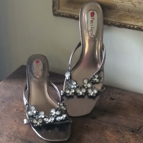 silver butterfly heels